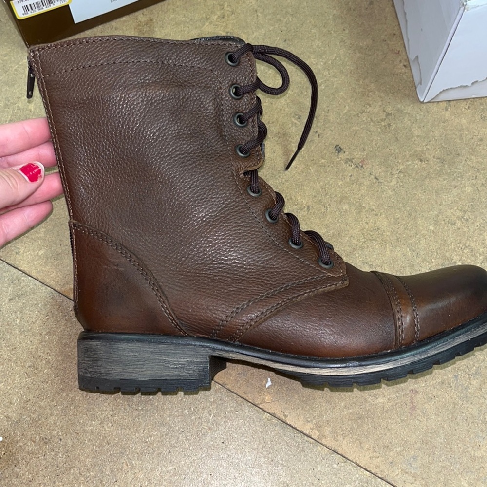 Brand new Steve Madden combat boots. Brown.
